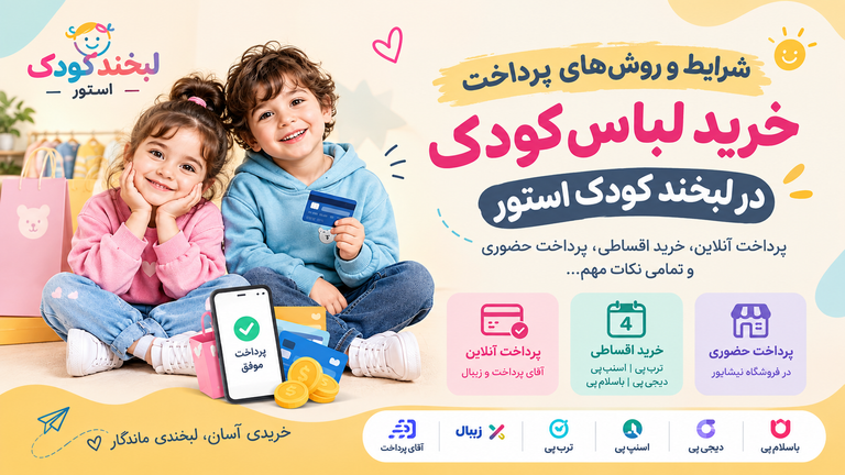 شرایط و روشهای پرداخت خرید لباس کودک در لبخند کودک استور